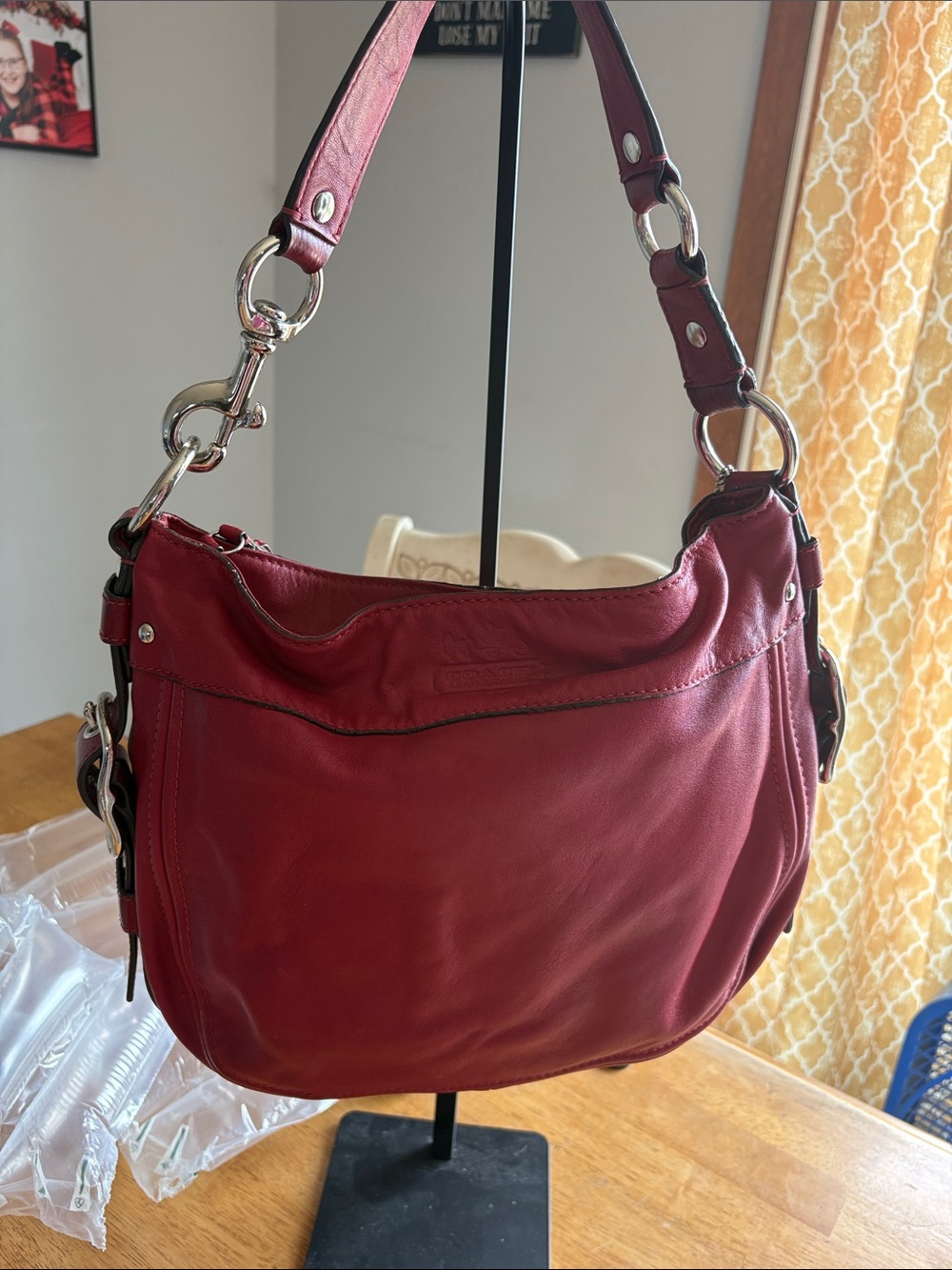 Coach 2009 Zoe Red Leather Shoulder Bag